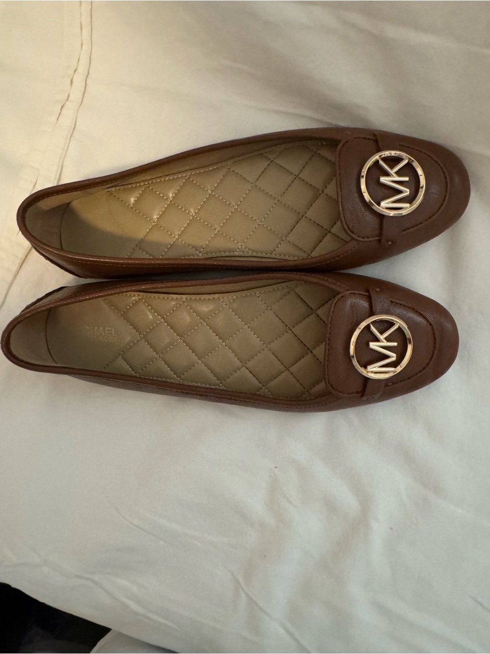 Michael Kors Brown Leather MK Logo Loafers